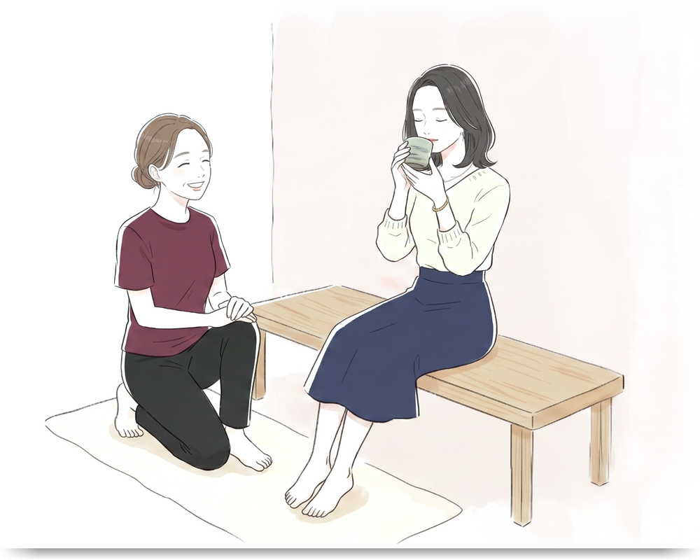 施術後のお茶のサービス